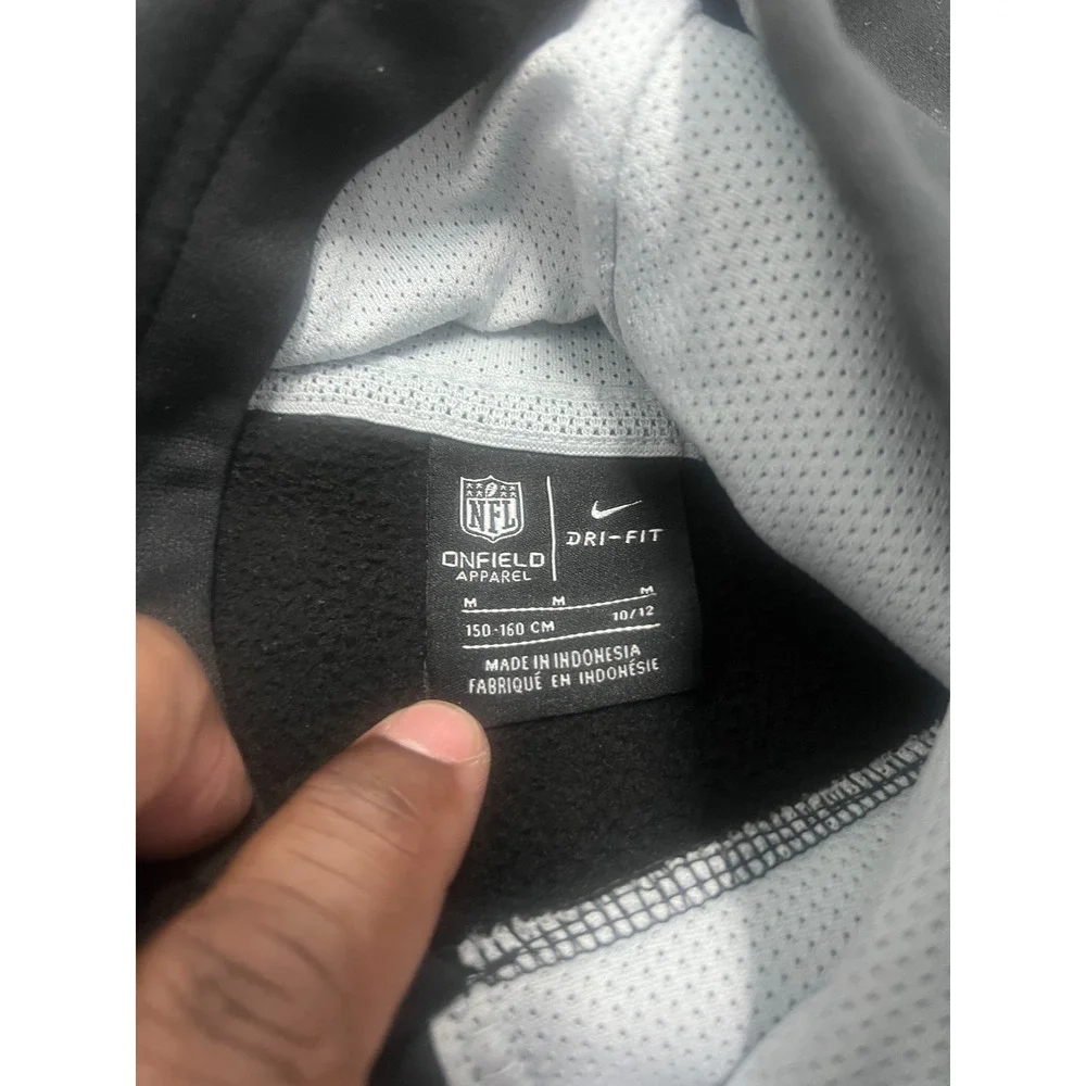 Nike Dri-Fit Las Vegas Raiders Football Hoodie Boys M 10/12 Black Fleece‎ Lined